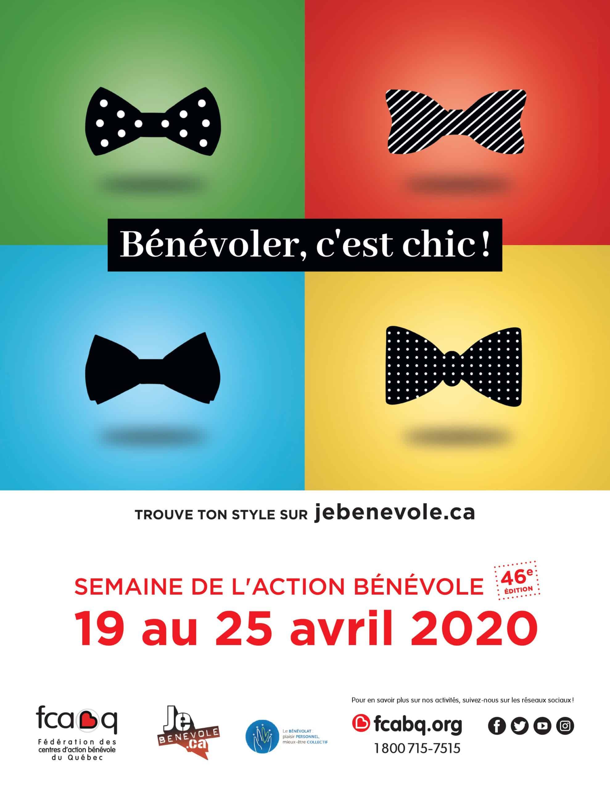 Semaine de l’action bénévole 2020: Bénévoler, c’est chic! Cette année, la Semaine de l