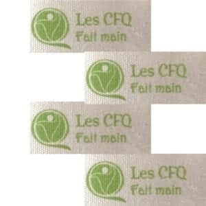 Étiquettes en tissu ”Les CFQ fait main”